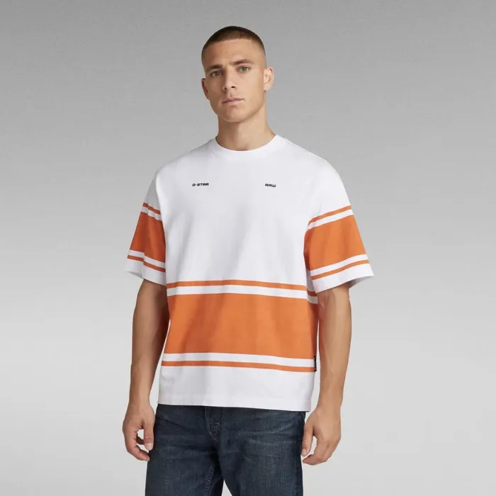 TShirts and Polos Men GStar RAW Boxy Printed Stripe TShirt White