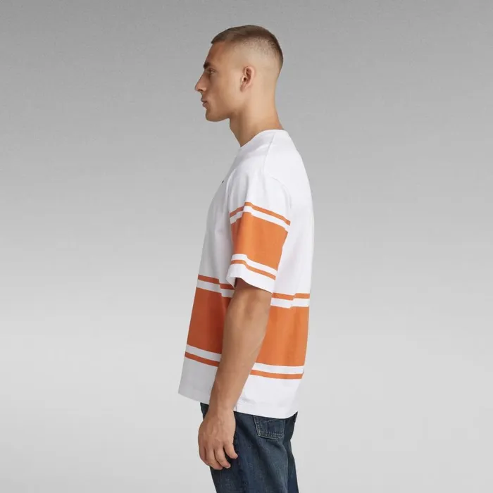TShirts and Polos Men GStar RAW Boxy Printed Stripe TShirt White