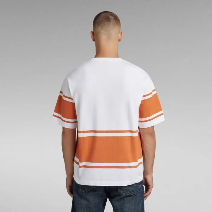 TShirts and Polos Men GStar RAW Boxy Printed Stripe TShirt White