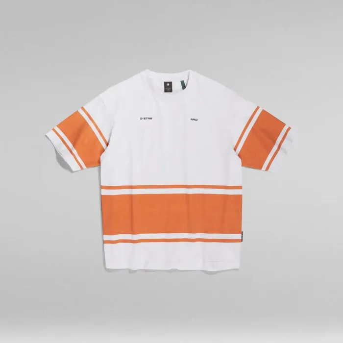 TShirts and Polos Men GStar RAW Boxy Printed Stripe TShirt White