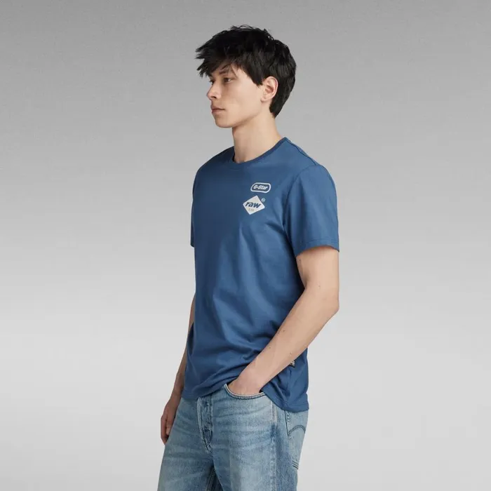 TShirts and Polos Men GStar RAW Chest Graphic TShirt Rank Blue