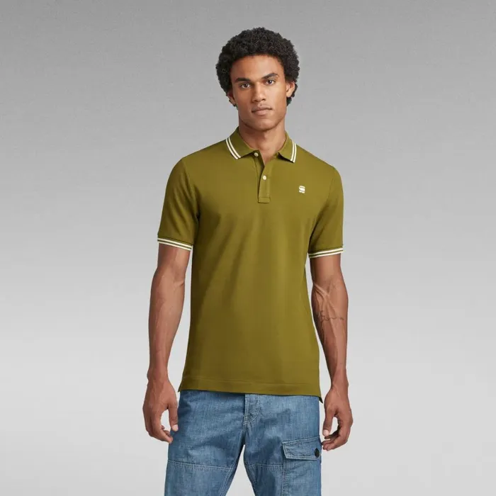 TShirts and Polos Men GStar RAW Dunda Slim Stripe Polo Avocado