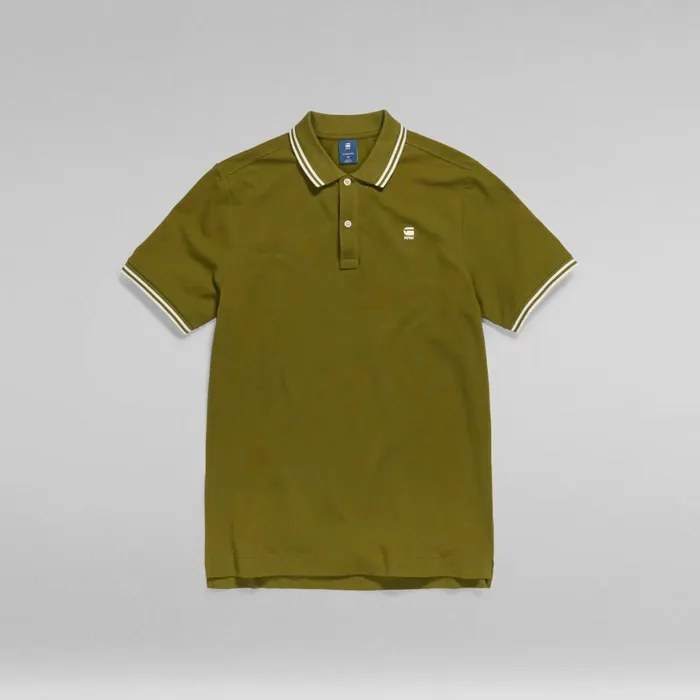 TShirts and Polos Men GStar RAW Dunda Slim Stripe Polo Avocado