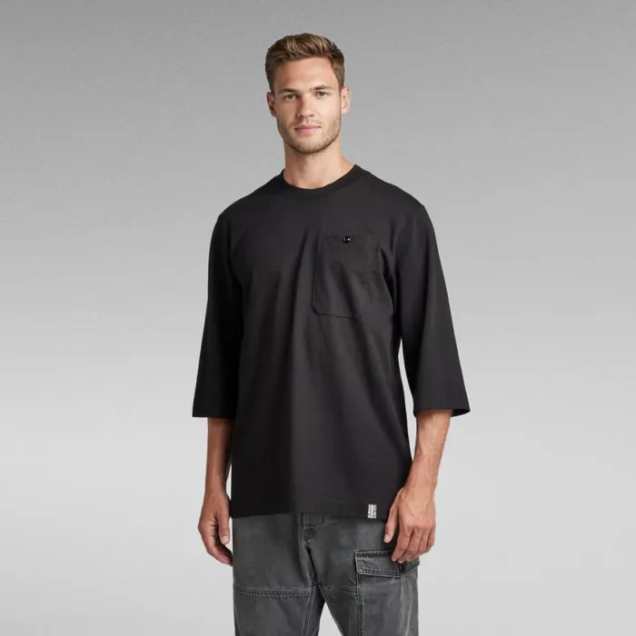 TShirts and Polos Men GStar RAW Essential Loose 34 Sleeve TShirt Dark Black