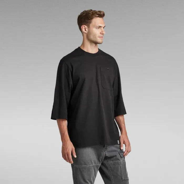 TShirts and Polos Men GStar RAW Essential Loose 34 Sleeve TShirt Dark Black