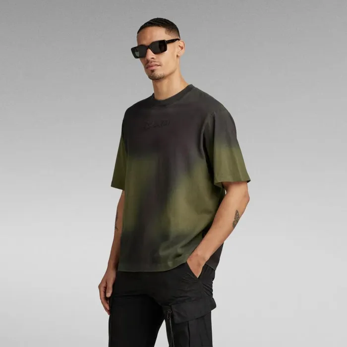 TShirts and Polos Men GStar RAW Hand Sprayed Boxy TShirt Dark Olive Sprayed