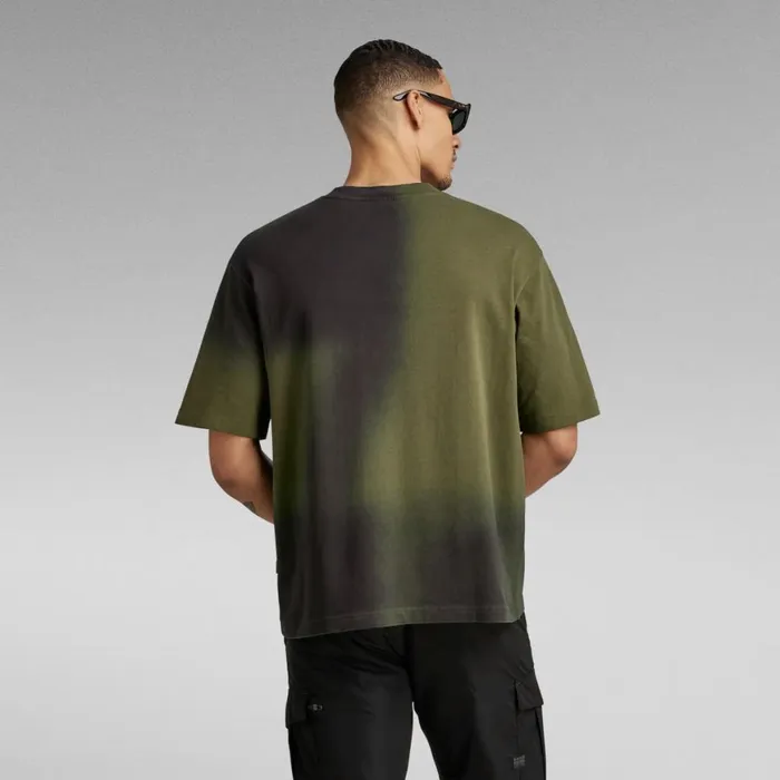 TShirts and Polos Men GStar RAW Hand Sprayed Boxy TShirt Dark Olive Sprayed