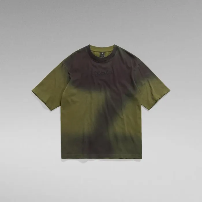 TShirts and Polos Men GStar RAW Hand Sprayed Boxy TShirt Dark Olive Sprayed