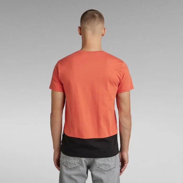 TShirts and Polos Men GStar RAW Hard Core Denim Color Block TShirt Paprika
