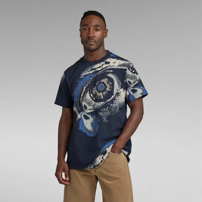 TShirts and Polos Men GStar RAW Saturated Eye Loose TShirt Salute Eye Dye