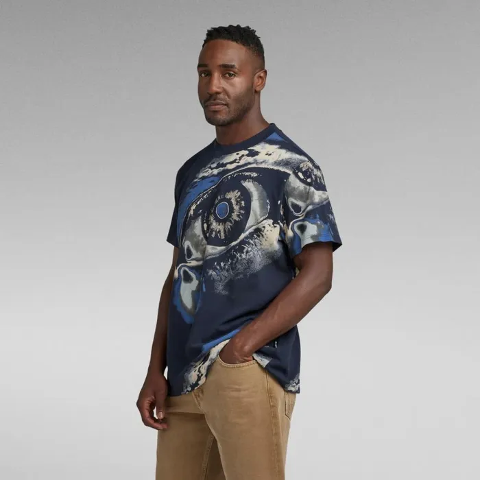 TShirts and Polos Men GStar RAW Saturated Eye Loose TShirt Salute Eye Dye