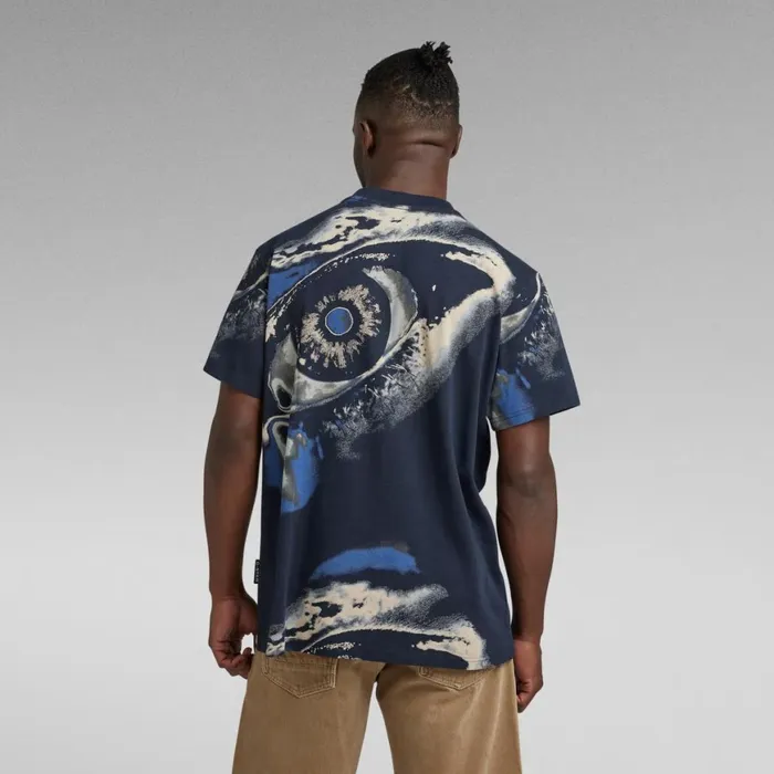 TShirts and Polos Men GStar RAW Saturated Eye Loose TShirt Salute Eye Dye