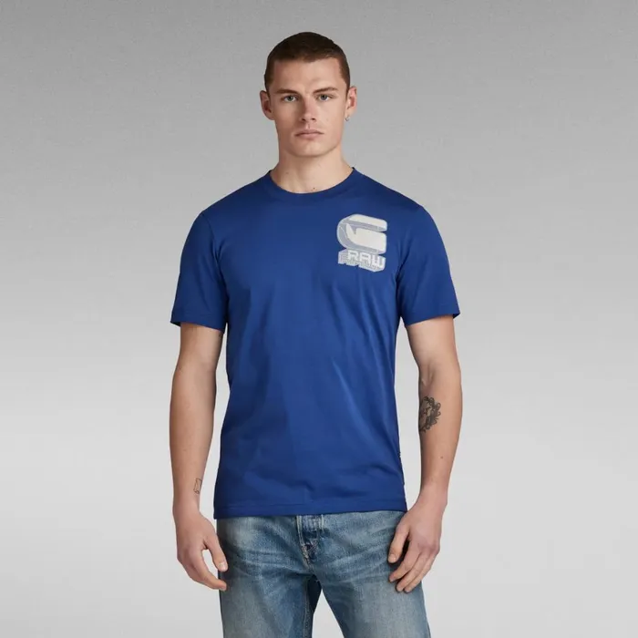 TShirts and Polos Men GStar RAW Shadow Graphic Slim TShirt Ballpen Blue