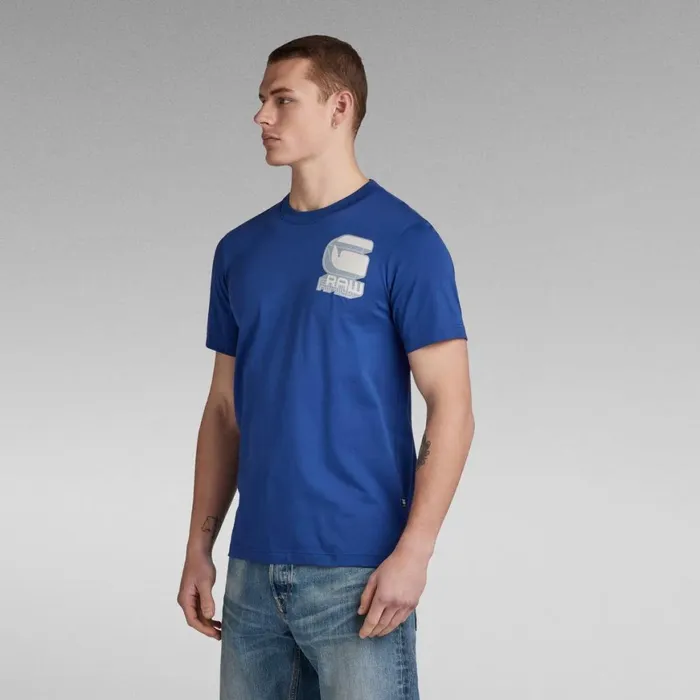 TShirts and Polos Men GStar RAW Shadow Graphic Slim TShirt Ballpen Blue