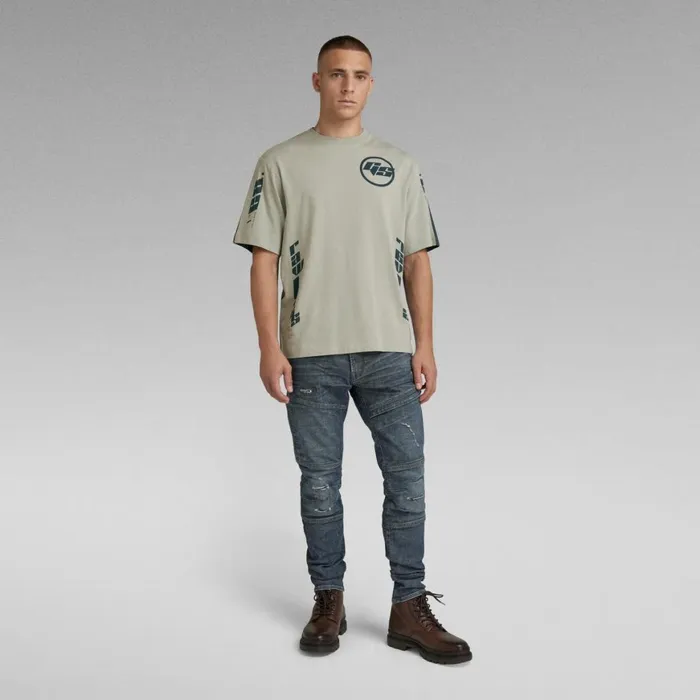 TShirts and Polos Men GStar RAW Sobiru Graphic Boxy TShirt Iceberg Greennitro Color Block