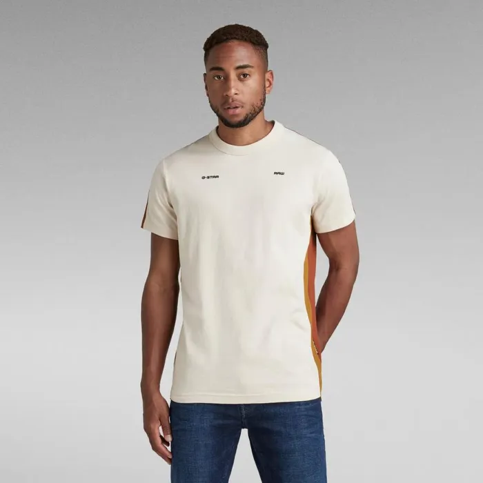 TShirts and Polos Men GStar RAW Tape Colorblock Loose TShirt Dark Talcauburn Color Block