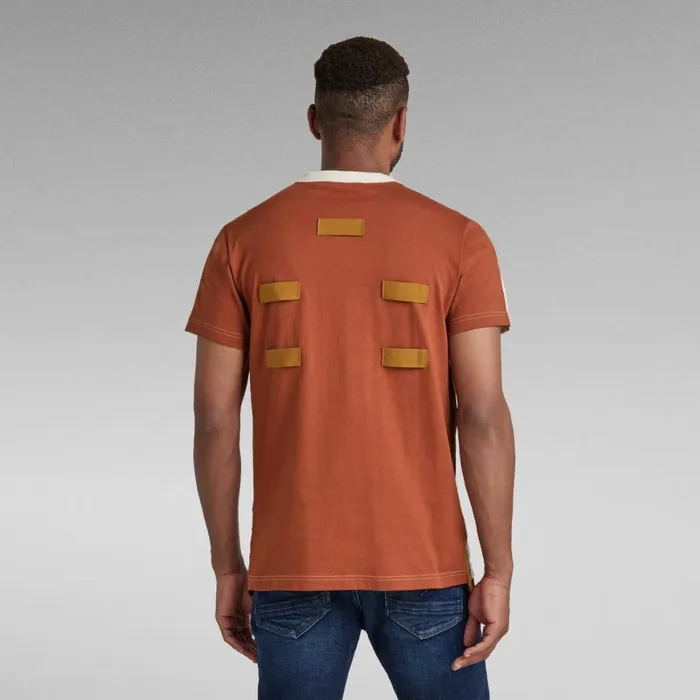 TShirts and Polos Men GStar RAW Tape Colorblock Loose TShirt Dark Talcauburn Color Block