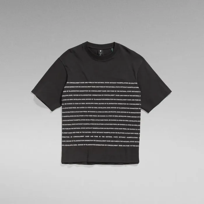 TShirts and Polos Men GStar RAW Text Stripe Boxy TShirt Dark Black