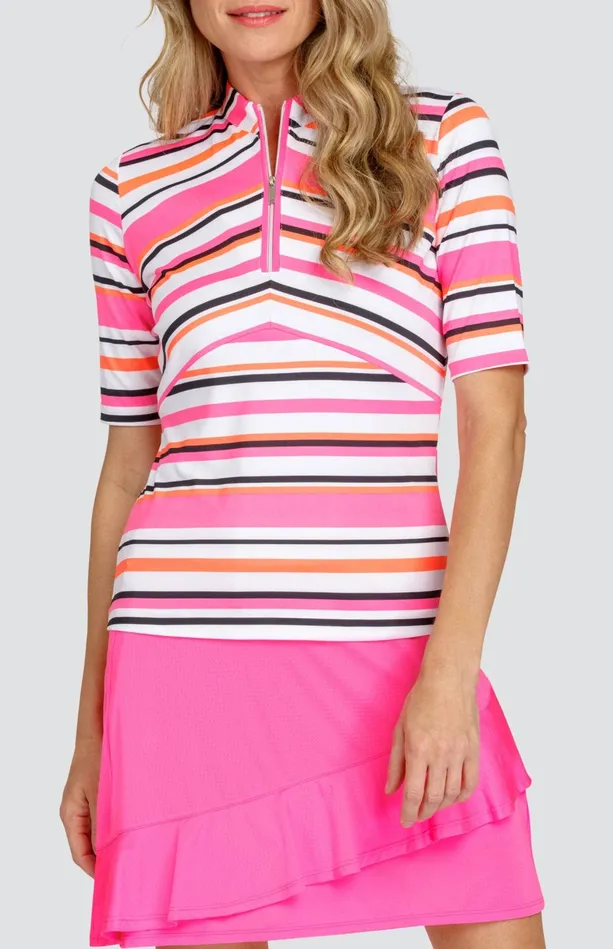 Tail Activewear Colette Top 8211 Sherbert Stripe 8211 FINAL SALE Women Mid Sleeve