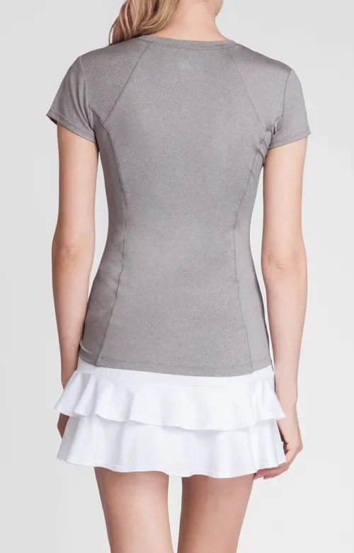 Tail Activewear Lacasi Top 8211 Frosted Heather 8211 FINAL SALE Women Short Sleeve