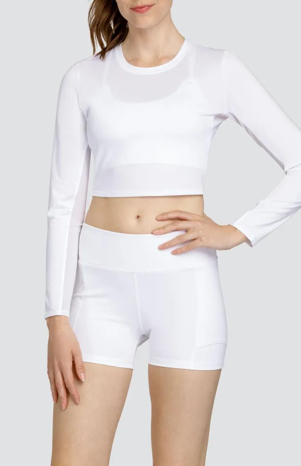 Tail Activewear Saya Crop Top 8211 Chalk White Women Long Sleeve