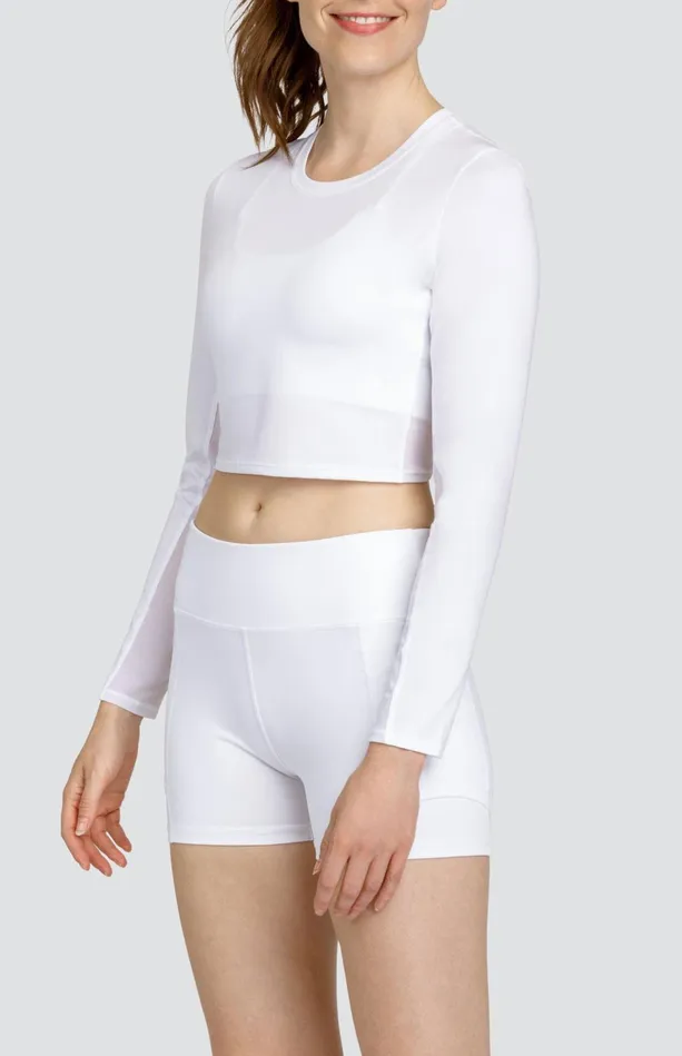 Tail Activewear Saya Crop Top 8211 Chalk White Women Long Sleeve