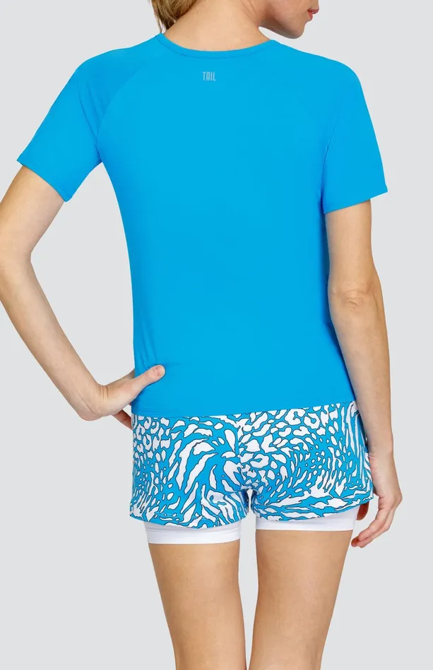 Tail Activewear Zuma Top 8211 Destiny Blue Women Short Sleeve