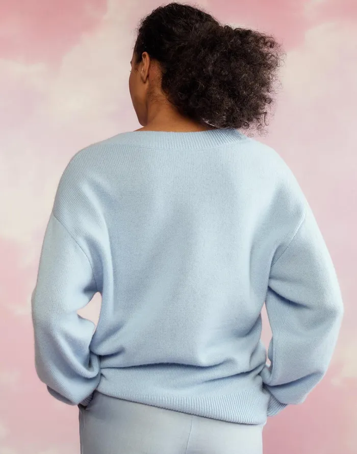 Talia VNeck Sweater 8211 Blue Women Cynthia Rowley Tops