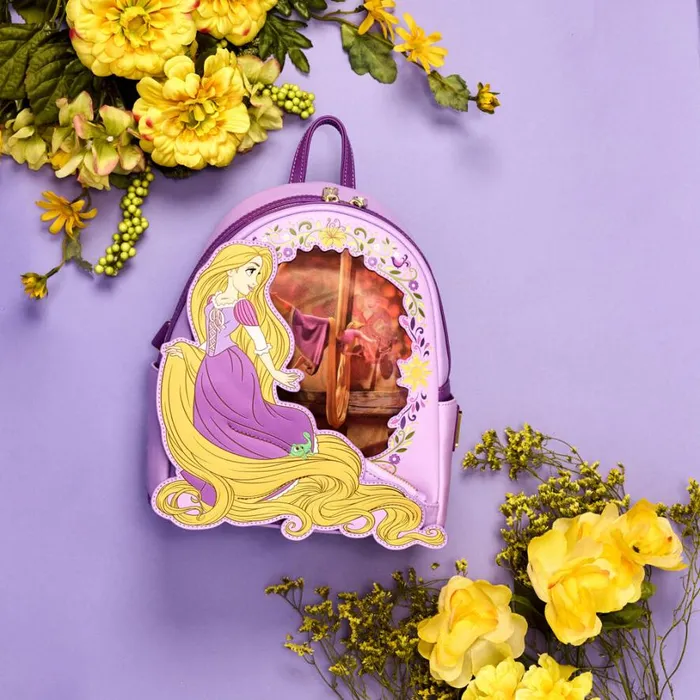 Tangled Rapunzel Princess Series Lenticular Mini Backpack Unisex Loungefly Bags and Wallets