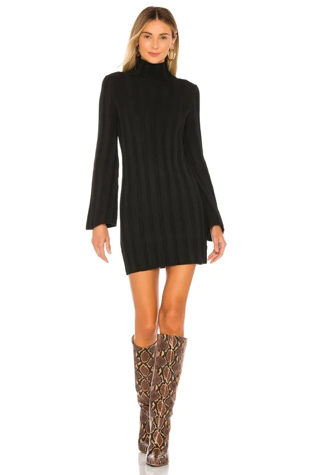 Taytay Sweater Dress Black Women Lovers and Friends Dresses