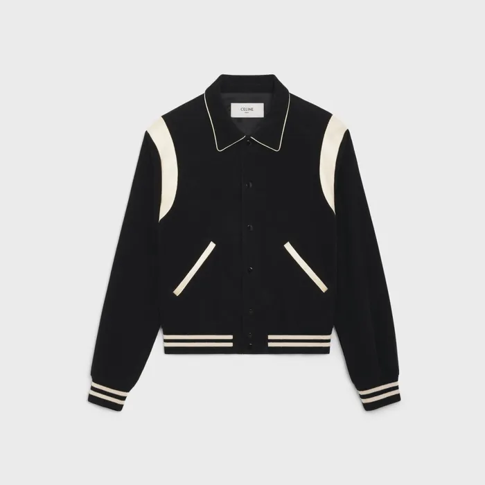 Teddy Jacket In Corduroy Black Men CELINE COATS and BLOUSONS