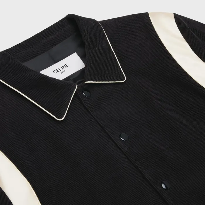 Teddy Jacket In Corduroy Black Men CELINE COATS and BLOUSONS