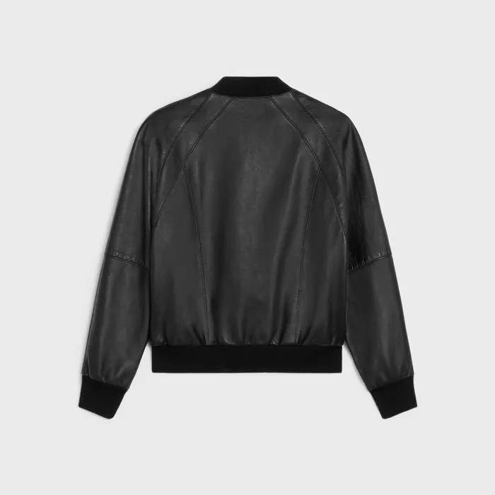 Teddy Jacket In Soft Lambskin Black Men CELINE LEATHER