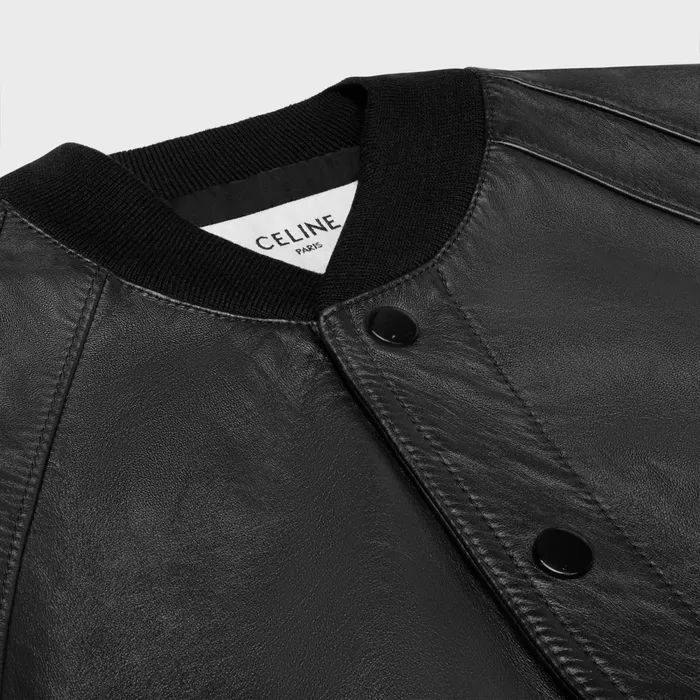 Teddy Jacket In Soft Lambskin Black Men CELINE LEATHER