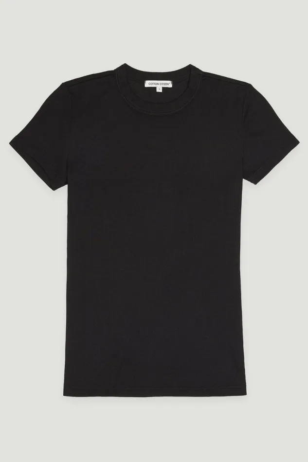 Tees Women COTTON CITIZEN Verona Tee Jet Black Tees Women COTTON CITIZEN Verona Tee Jet Black