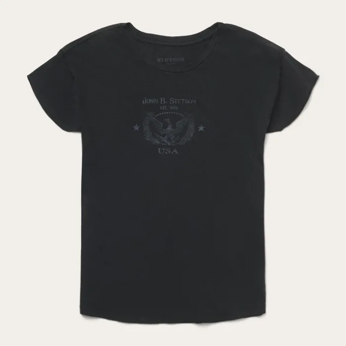 Tees Women Stetson John B Stetson Eagle Graphic Tee Black