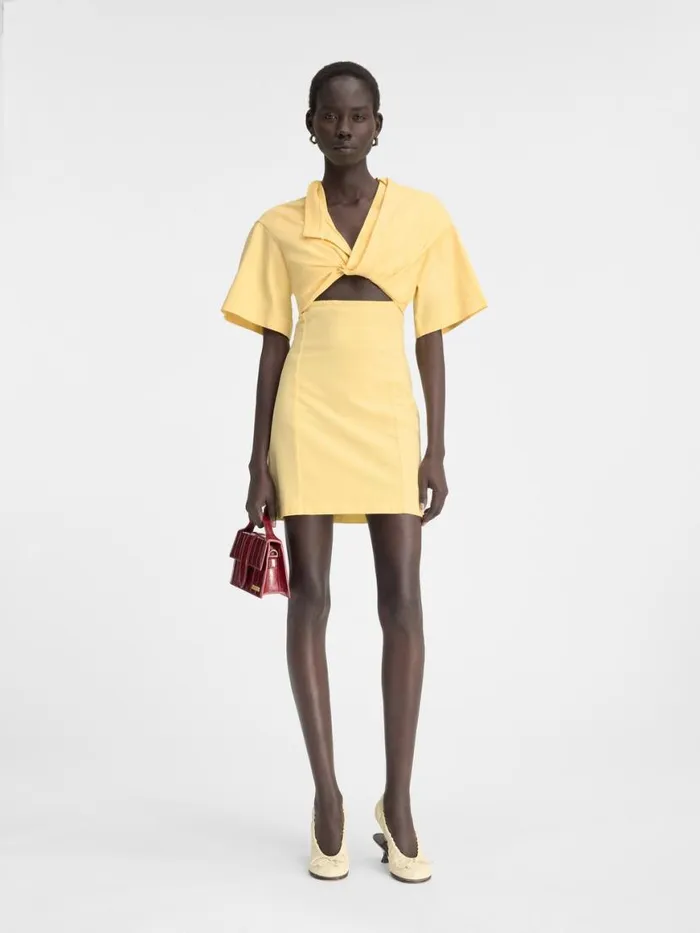 The Bahia Tshirt Dress Light Yellow Women JACQUEMUS Dresses and Skirts