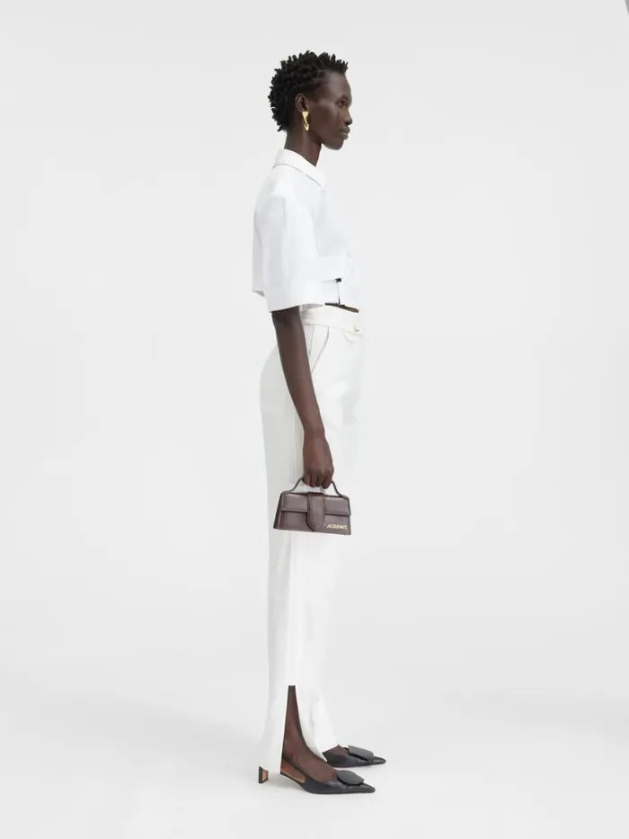 The Bari Cropped Shirt White Women JACQUEMUS Tops and Shirts The Bari Cropped Shirt White Women JACQUEMUS Tops and Shirts