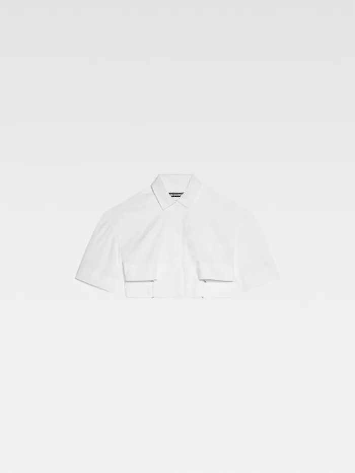 The Bari Cropped Shirt White Women JACQUEMUS Tops and Shirts The Bari Cropped Shirt White Women JACQUEMUS Tops and Shirts