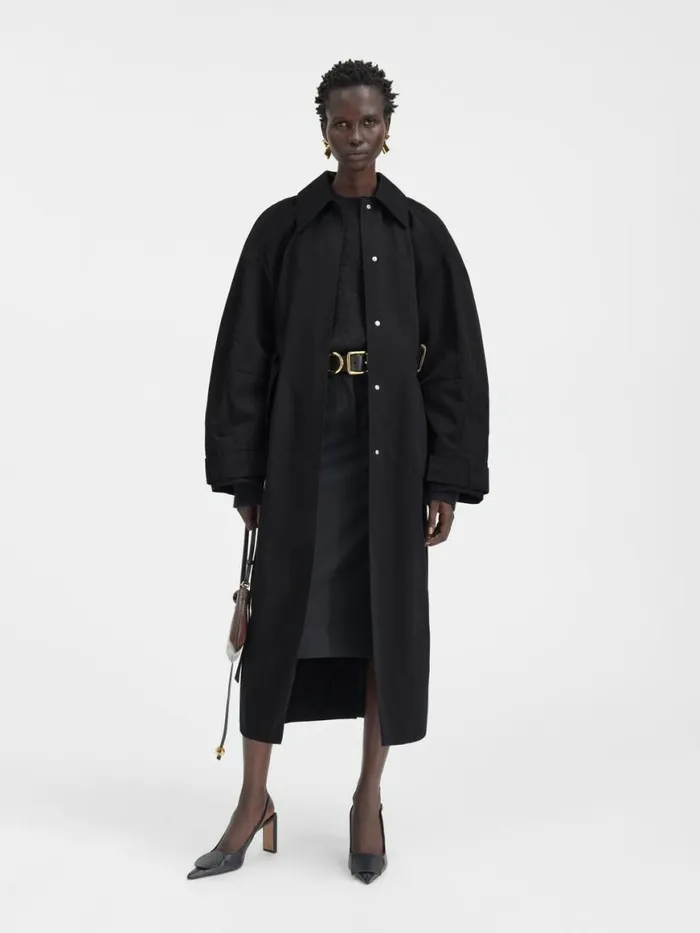 The Bari Trench Coat Black Women JACQUEMUS Coats and Jackets