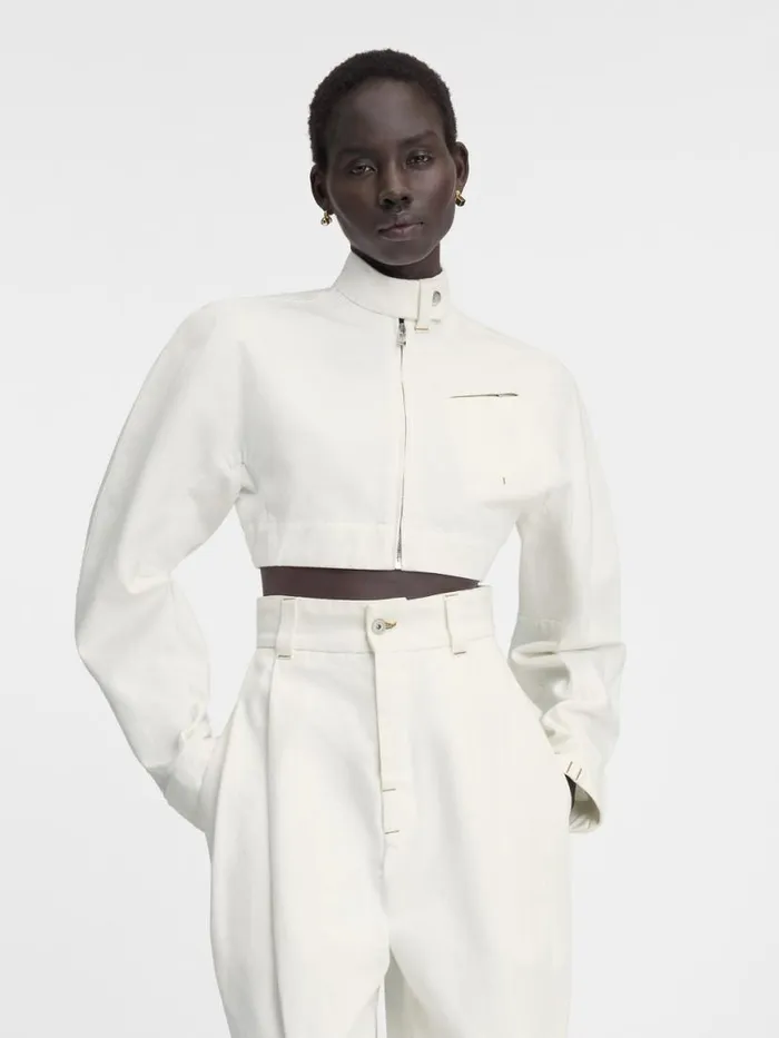 The Cabrio Denim DeNmes Jacket Offwhite Women JACQUEMUS Coats and Jackets The Cabrio Denim DeNmes Jacket Offwhite Women JACQUEMUS Coats and Jackets