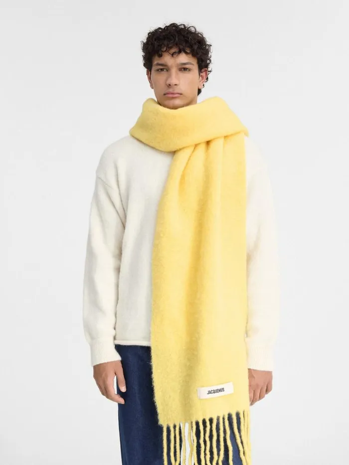 The Carro Scarf Yellow WomenMen JACQUEMUS Scarves Beanies and Gloves The Carro Scarf Yellow WomenMen JACQUEMUS Scarves Beanies and Gloves