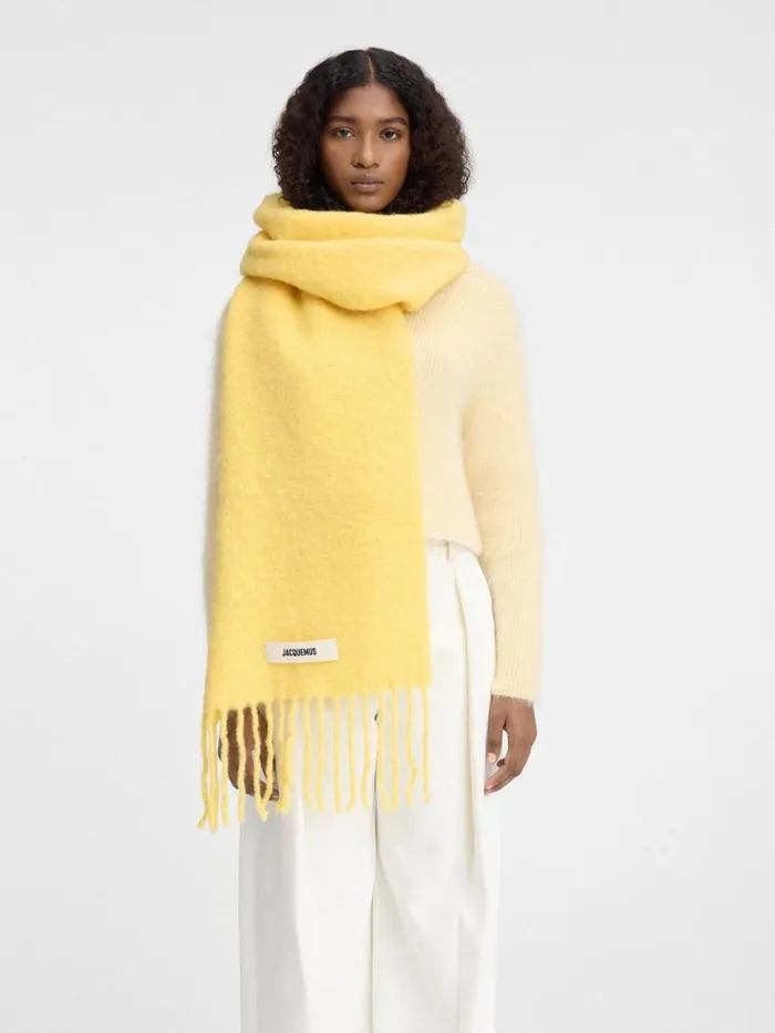 The Carro Scarf Yellow WomenMen JACQUEMUS Scarves Beanies and Gloves The Carro Scarf Yellow WomenMen JACQUEMUS Scarves Beanies and Gloves