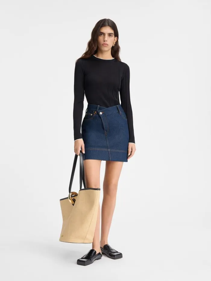 The DeNmes Denim Mini Skirt Navy Tabac Women JACQUEMUS Dresses and Skirts