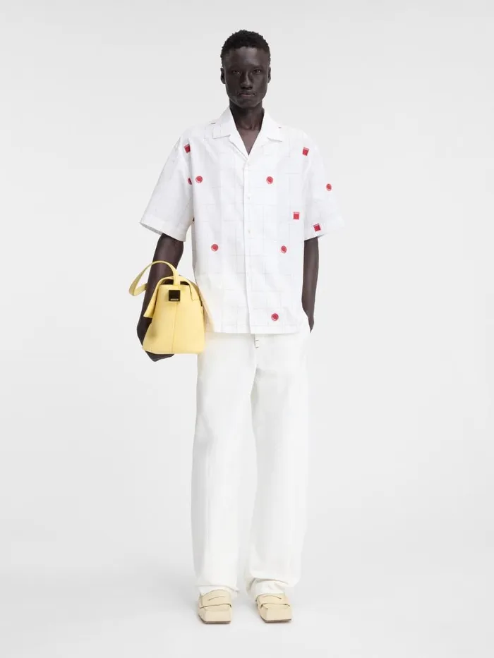 The Jean Shirt Jacquard Lab Check Red White Men JACQUEMUS Shirts