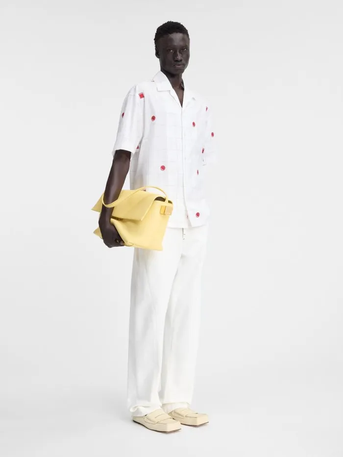 The Jean Shirt Jacquard Lab Check Red White Men JACQUEMUS Shirts The Jean Shirt Jacquard Lab Check Red White Men JACQUEMUS Shirts