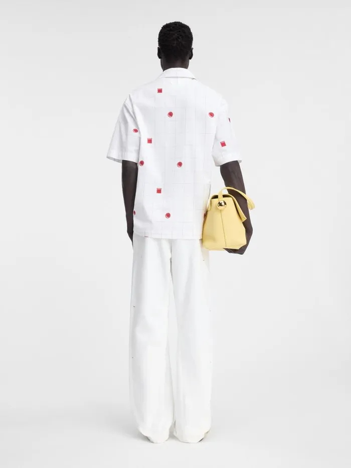 The Jean Shirt Jacquard Lab Check Red White Men JACQUEMUS Shirts The Jean Shirt Jacquard Lab Check Red White Men JACQUEMUS Shirts
