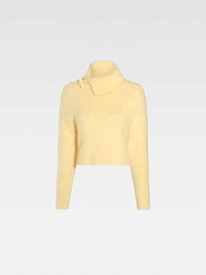 The Marina Sweater Light Yellow Women JACQUEMUS Knits The Marina Sweater Light Yellow Women JACQUEMUS Knits