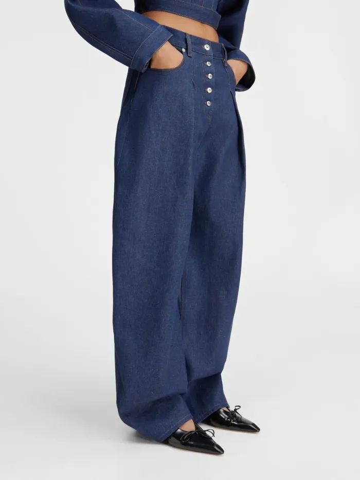 The Ovalo DeNmes Denim Pants Navybrown Women JACQUEMUS Denim The Ovalo DeNmes Denim Pants Navybrown Women JACQUEMUS Denim