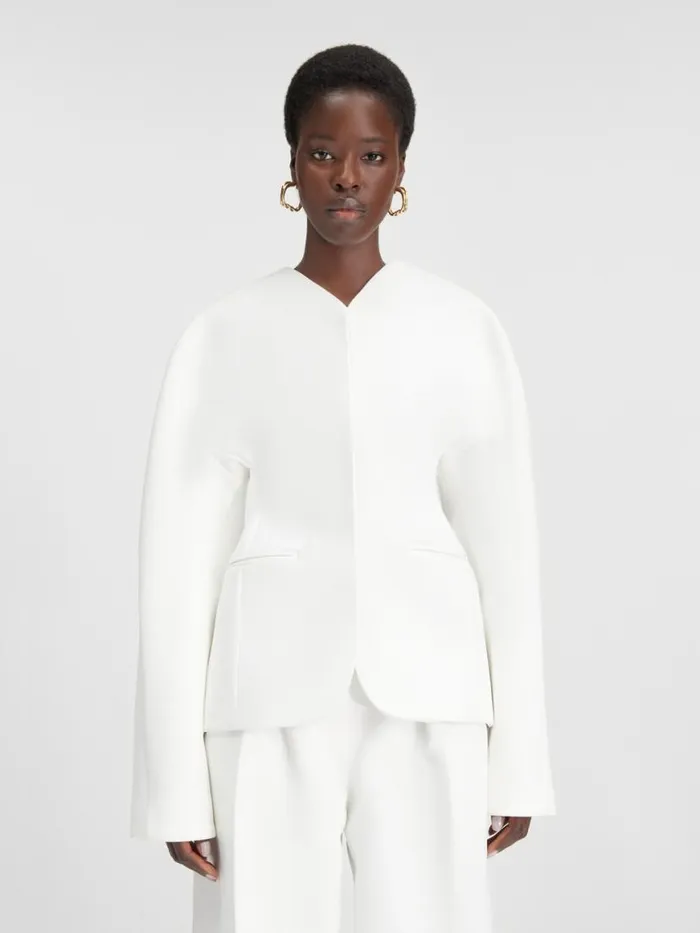 The Ovalo Jacket White Women JACQUEMUS Coats and Jackets The Ovalo Jacket White Women JACQUEMUS Coats and Jackets